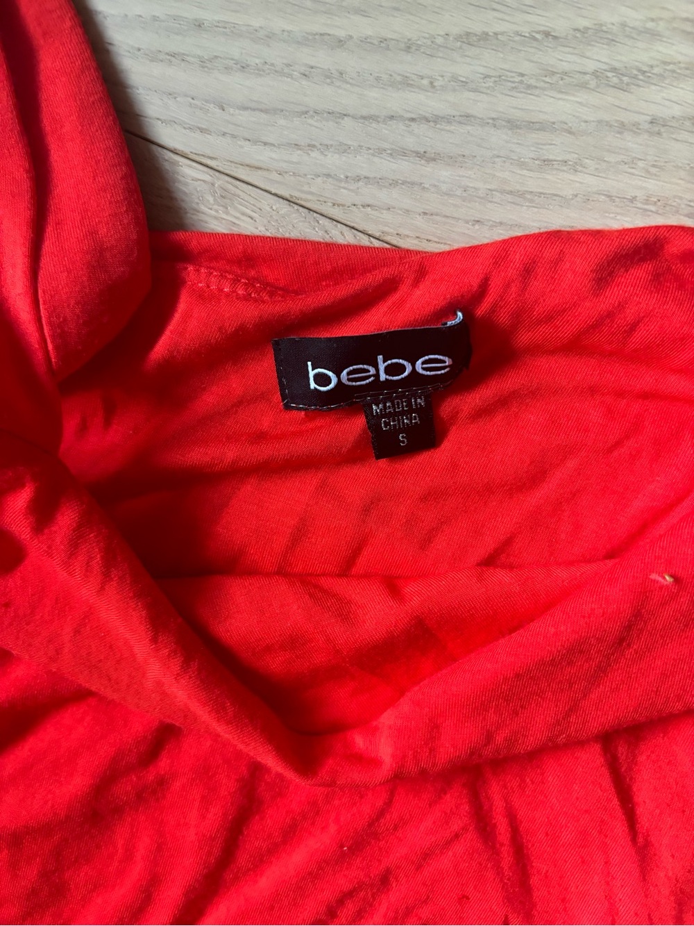 BEBE Red One-Shoulder Ruched Dress - Picture 2 of 2